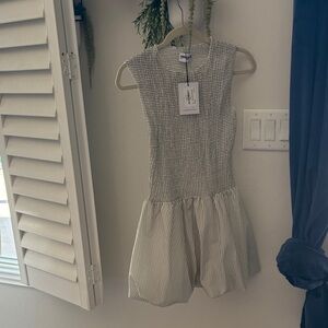 Princess Polly Gray and White Striped Dress
